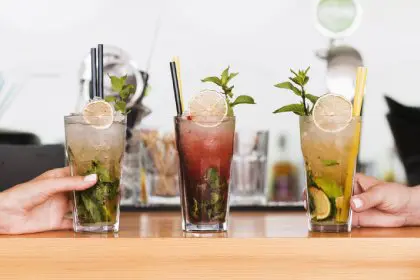 mojito mocktails served on a table