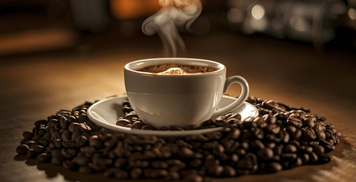 a-cup-of-coffee-placed-on-coffee-beans