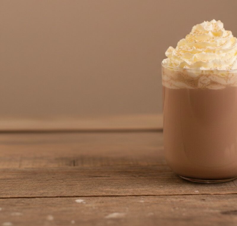 hot chocolate on a table